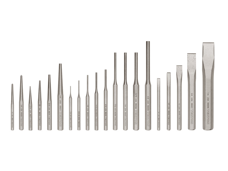 Punch and Chisel Set, 20-Piece (Center, Solid, Pin, Chisel)