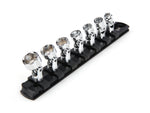 1/4 Inch Drive Shallow 6-Point Universal Joint Socket Set with Rail, 7-Piece (1/4 - 9/16 in.)
